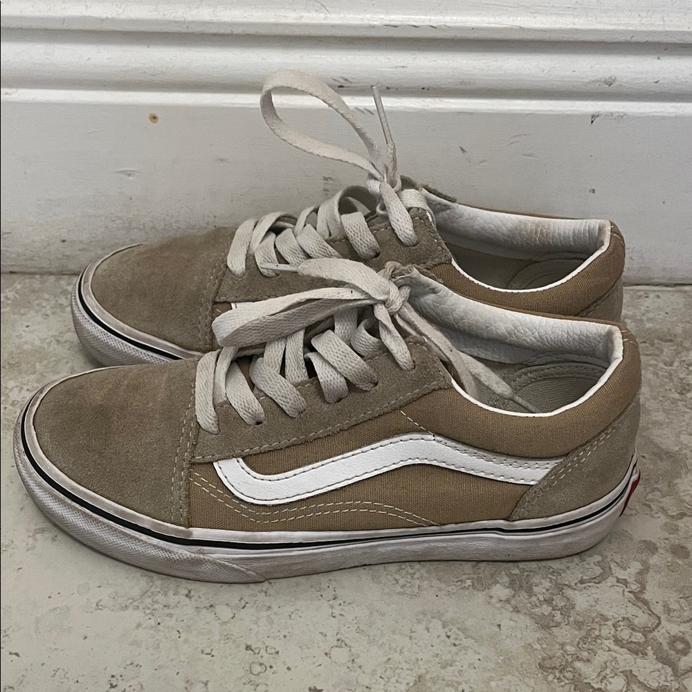 Vans Classic Beige and White Sneakers